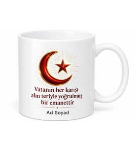 Ülkesini Seven Milliyetçi Gençlere Ay Yıldız Parıldayan Gurur Kupa Bardak Hediye
