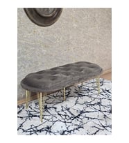Ufo Oturak Bench - Gold Kaplama Telli Ayak - Oturak - Bench - Puf - Yatak Ucu Pufu Kahverengi Renk 100 x 50 Boyut/Ebat (Çok Renkli)