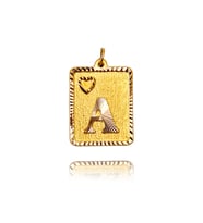 0.40 Gram 14 Ayar Harf Kare Kolye Ucu