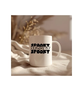 Spooky Tasarımlı Beyaz Seramik Baskılı Kupa Bardak 330ml