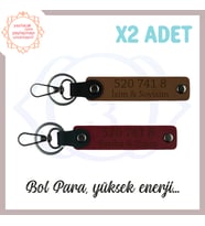 Açık Kahve-Bordo, İsminize Özel Manevi Huzur, Sevdiklerinize Hediye 520 741 8 Sayılı 2'li Anahtarlık (Çok Renkli)