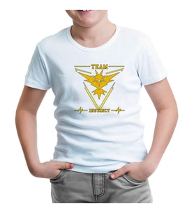 Pokemon Go - Team Instinct Beyaz Çocuk Tshirt