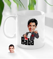 BK Gift Kişiye Özel Babalar Günü Hediyesi Godfather Baba Karikatürlü Kupa Bardak-7 (Beyaz)