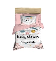 Yenidoğan Kız Bebek Nevresim Takımı %100 Pamuklu  Baby Shower White (Çok Renkli)