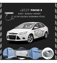 Ford Focus 3 Oto Araç Kapı Koruma Fitili 5metre Parlak Gri Renk