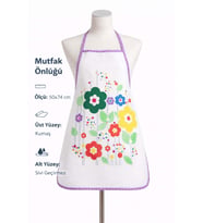 Dijital Baskılı Sıvı Geçirmez Desenli Mutfak Önlüğü (Lila)