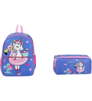 Unicorn Anaokul Çantası ve Kalem Kutu, Lila-Pembe