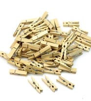 100 lü Ahşap Mandal 2.5 Cm 10 Paket - 1000 Adet