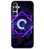 Galaxy A35 Kılıf HD Desen Baskılı Kılıf - Dark Neon Yaprak O Harfi