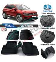 Volkswagen Tiguan Havuzlu 3D Paspas Niken Siyah 2016 Sonrası