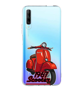 Huawei P Smart Pro Uyumlu Kapak Vespa Tasarımlı Şeffaf Silikon Kılıf