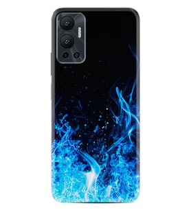 Infınix Hot 12 Kılıf Silikon Desen Özel Seri Blue Fire 1678