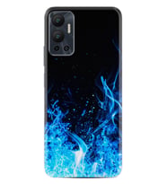 Infınix Hot 12 Kılıf Silikon Desen Özel Seri Blue Fire 1678