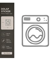 Çamaşır Makinesi Mat Gri Dekoratif Folyo Sticker 14x14 cm
