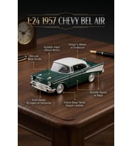 Motor Max 1:24 1957 Chevy Bel Air Yeşil Die-Cast Metal Klasik Model Araba Lisanslı
