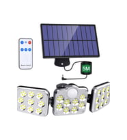 KUMANDALI SOLAR GÜNEŞ ENERJİLİ 138 LEDLİ HAREKET SENSÖRLÜ BAHÇE AYDINLATMA SOKAK LAMBASI