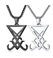 Paslanmaz Çelik Unisex Kullanım Lucifer Kolye (Siyah)