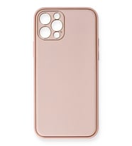 Pilelistore   iPhone 12 Pro Kılıf Coco Deri Silikon Kapak - Pembe