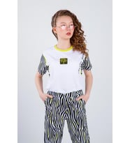 Kız Çocuk Beyaz Baskılı T-Shirt İspanyol Paça Alt-Üst Takım