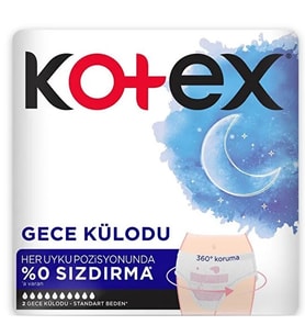 Kotex Gece Külodu / Külot Standart Beden Yoğun ReGl Dönemine Özel Paket içi 2 Adet