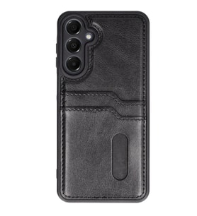 Samsung Galaxy S24 FE Kılıf Sara Kartvizitli Deri Kılıf - Siyah