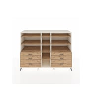 Kronos Dolap 10 Raflı 6 Çekmeceli  220x59x163 Aytaşı-Çam