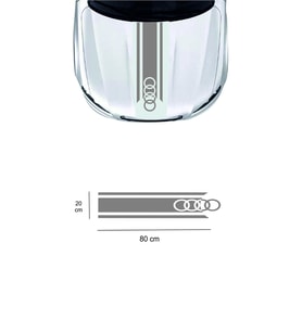 Audi İçin Uyumlu Aksesuar Oto Kaput Sticker Çift Şerit 80*20 Cm