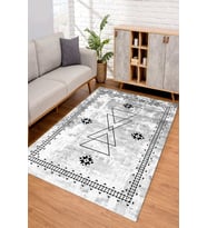 Dijital Kaymaz Taban Yıkanabilir Renkli Salon Halısı Mutfak Halısı Yolluk ND-SD-1030 (Gri)