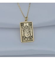 Altın Kaplama  Tarot (Baş Rahip) The Hierophant Gümüş Kolye
