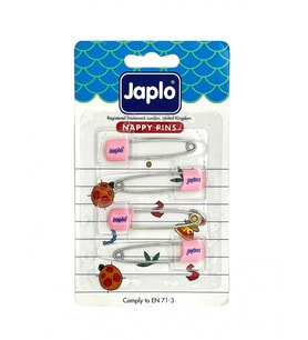 Japlo Japlo Emniyetli Çengelli Bebek İğnesi 4'lü - Pembe