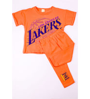 KIZ ÇOCUK TAKIM KAPRİ TAYTLI LAKERS BASKILI B13 (Yavruağzı)