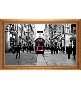 EV İŞYERİ OFİS İÇİN ALTIN ÇERÇEVELİ PASPARTULU TABLO S180