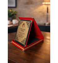 Kişiye Özel Baskılı Kırmızı Kadife Plaket 10X15