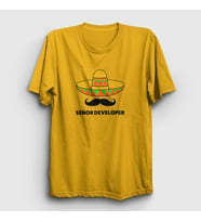 Presmono Unisex Sarı Senior Developer Yazılımcı T-Shirt 338843tt (Sarı)