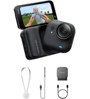 GO Ultra Siyah - Küçük 4K Hafif Kamera, Kompakt Eller Serbest POV Fotoğraf Makinesi ve Video Kamerası, Vlog, Spor, Bisiklet, Koşu ve Günlük Kullanım İçin Manyetik ve Taşınabilir Aksiyon