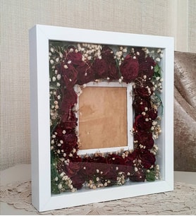 25x25 cm Verda Anı Çerçevesi- Derinlik 6 Cm- Beyaz Ahşap Çerçeve- Çiçek Tasarımı İçin Hediye Çerçeve-Fotoğrafınızı Gönderin Biz Çıkartalım!