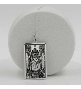 925 Ayar Gümüş Tarot (Baş Rahip) The Hierophant Kolye