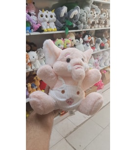 Oyuncak Peluş Sevimli Uyku Arkadaşı Pembe Elbiseli Fil 25 cm
