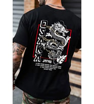 Unisex Osaka  Baskılı T-shirt (Siyah)