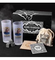 Kral Adam Fotoğraflı Rakı Bardağı Seti Hediye Kutusu