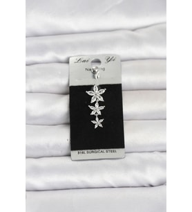 316L Cerrahi Çelik Sallantılı Sıralı Lotus Model Göbek Piercing TJ-PR1406