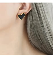 Şık Boho Kalp Tasarım Yuvarlak Küpe 14K Altın Kaplama Çinko Alaşım Günlük ve Parti Tüm Mevsim Moda