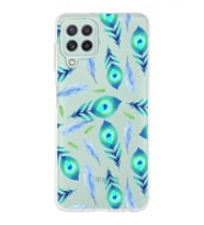 PrintiFy Samsung Galaxy M22 ile Uyumlu 1mm Slim Fit Nazar Boncuğu 3 Baskılı Şeffaf  Kılıf