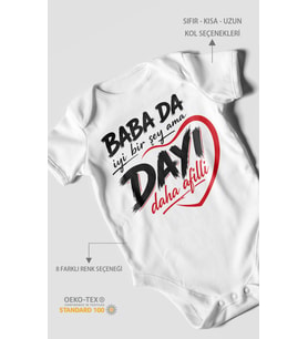 Babaya özel Kısa Kollu Bebek Body %100 Pamuk