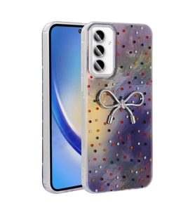Samsung Galaxy A55 Uyumlu Kılıf Kamera Korumalı Figürlü Zore Ponti Silikon Kapak (Lila)