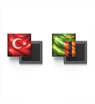Buzdolap Magnetleri - Zambiya Bayrağı ve Türk Bayrağı - 2'li Set Magneti