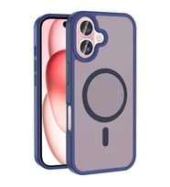 Apple iPhone 16 Uyumlu Kılıf M-safe Şarj Özellikli Mat Arka Yüzey Zore Sio Kapak (Lacivert)