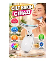 Şarjlı Cilt Temizleme ve Bakım Cihazı – 500 mAh, EMS, İyon, Isıtma ve 3 Renk Işık