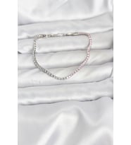 Pembe ve Beyaz Zirkon Taşlı Gümüş Renk Su Yolu Kadın Bileklik 5886 - HPSBYI1387-1541