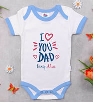BK Kids Kişiye Özel Mavi Bebek Body Zıbın - Model 10